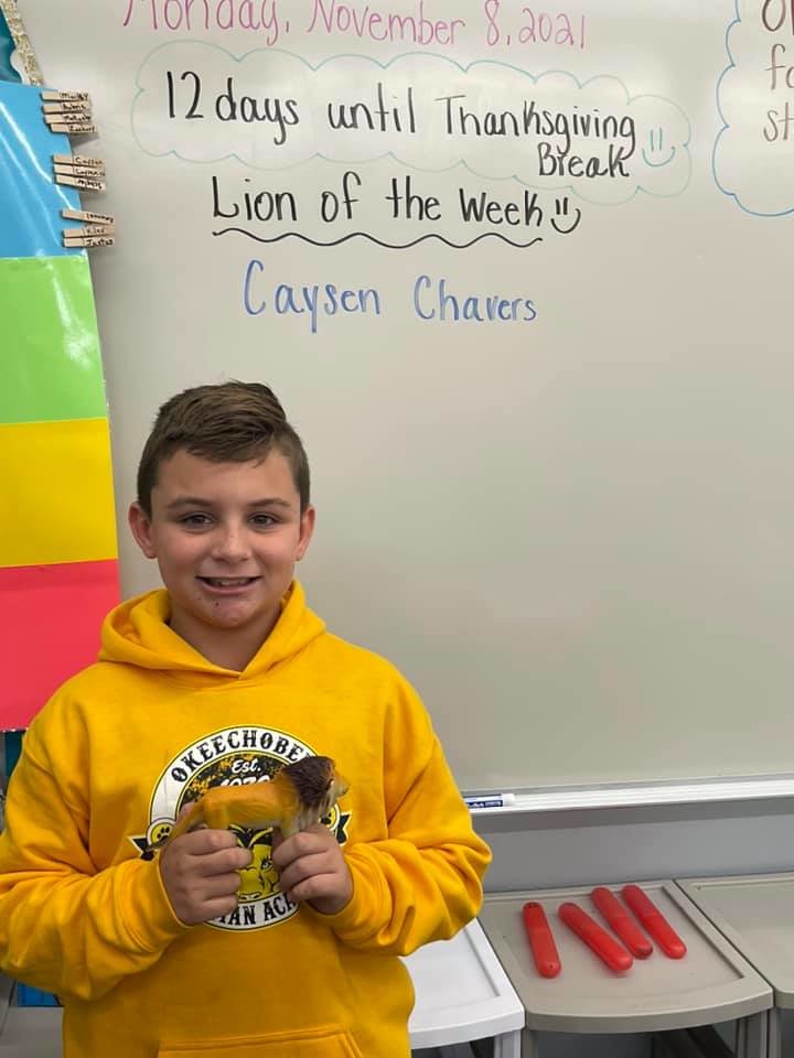 Fifth grade Lion Caysen